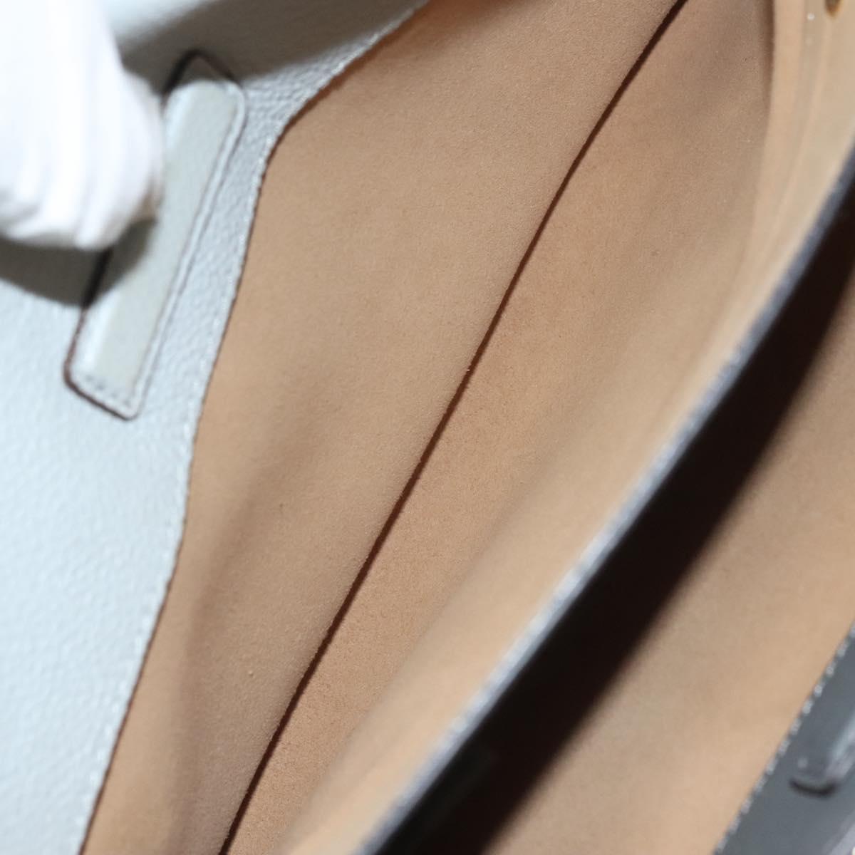 MCM Hand Bag Leather 2way Light Blue Gold Auth BA4220