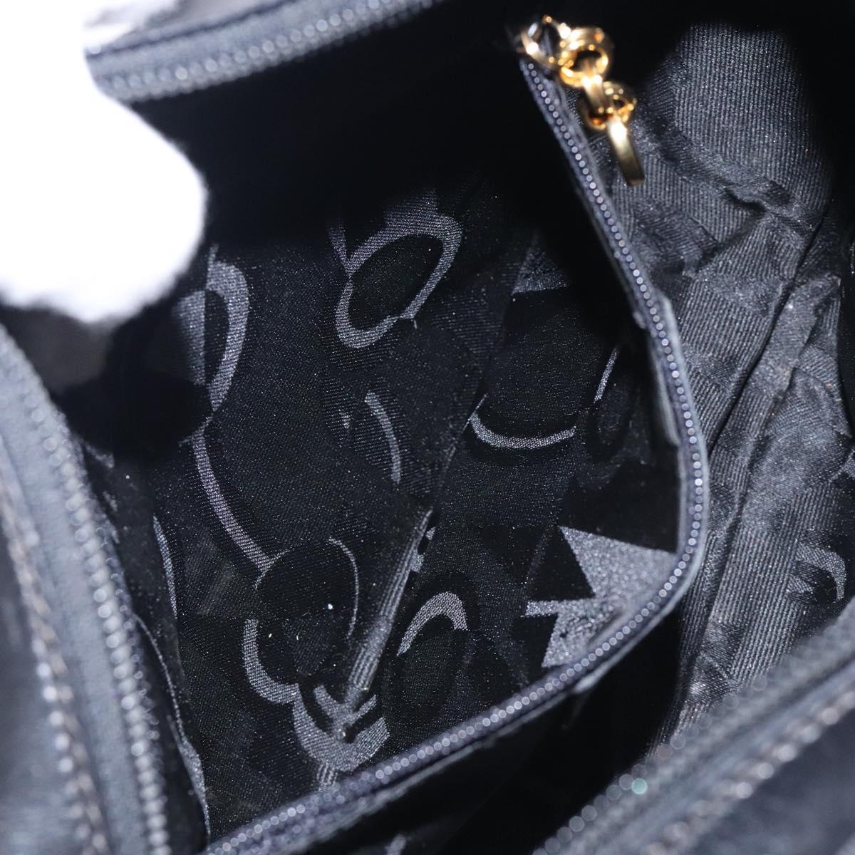 Salvatore Ferragamo Vala Shoulder Bag Leather Black Gold Auth BA4221