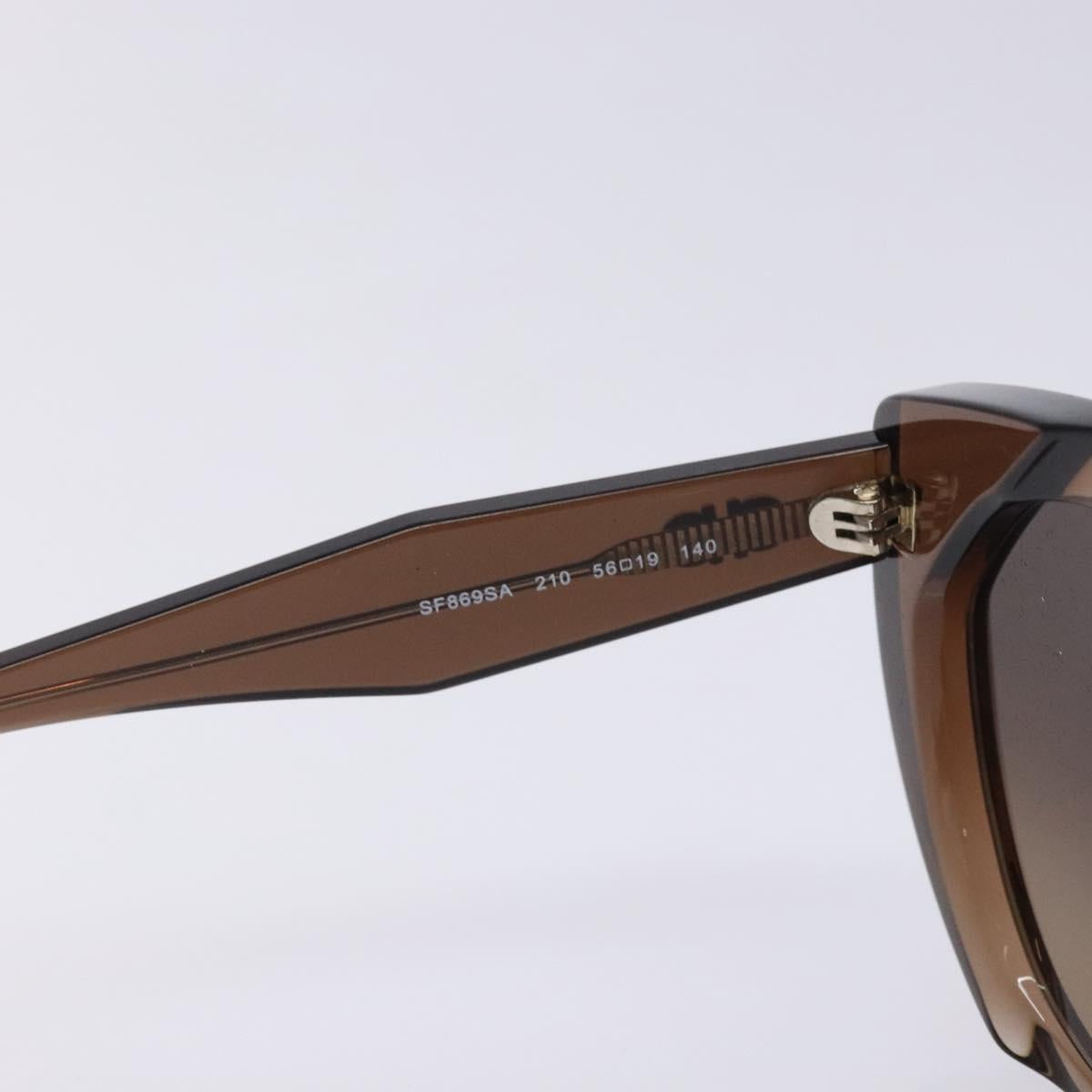 Salvatore Ferragamo Gancini Sunglasses plastic Brown Auth BA4245