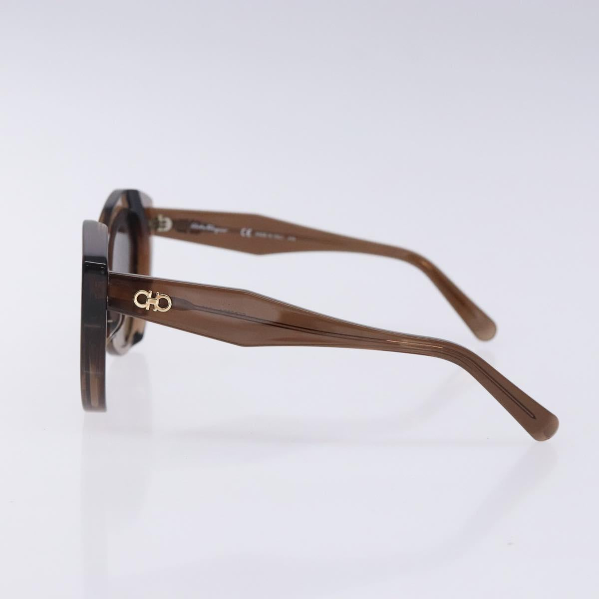 Salvatore Ferragamo Gancini Sunglasses plastic Brown Auth BA4245