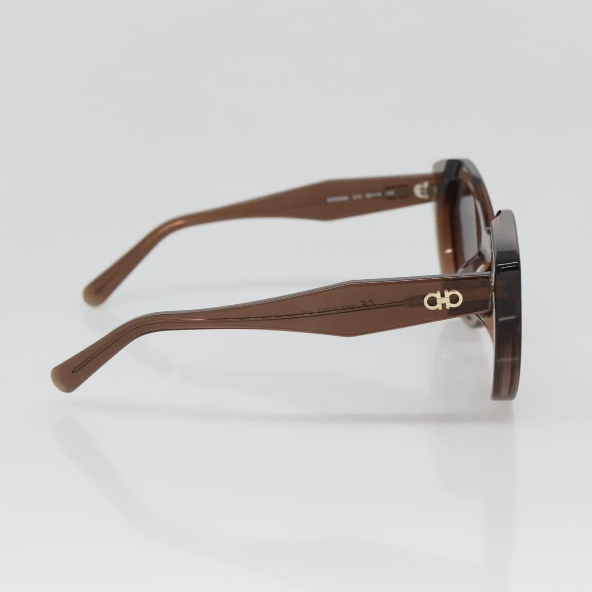 Salvatore Ferragamo Gancini Sunglasses plastic Brown Auth BA4246