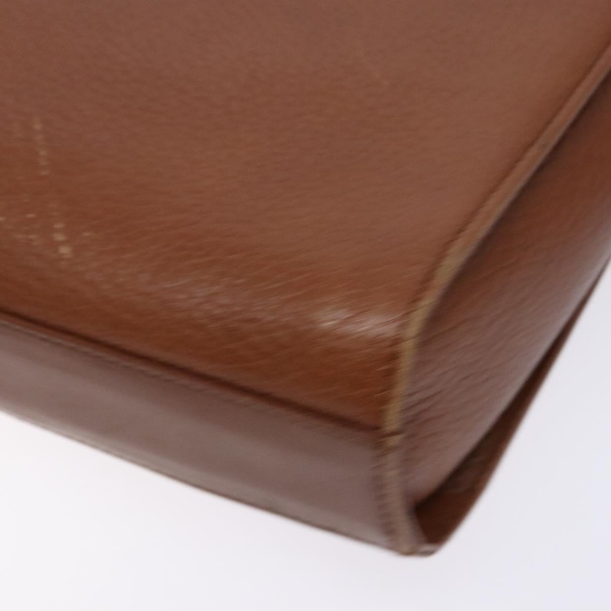 Burberrys Shoulder Bag Leather Brown Gold Auth BA4255