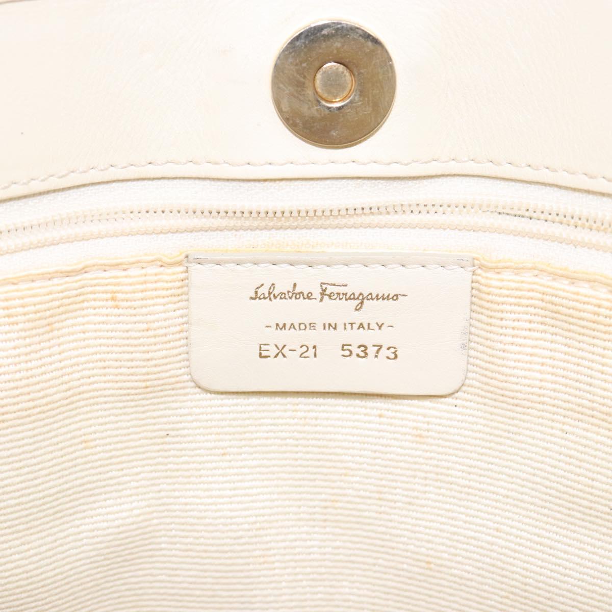 Salvatore Ferragamo Gancini Tote Bag Canvas Pink Gold Auth BA4257