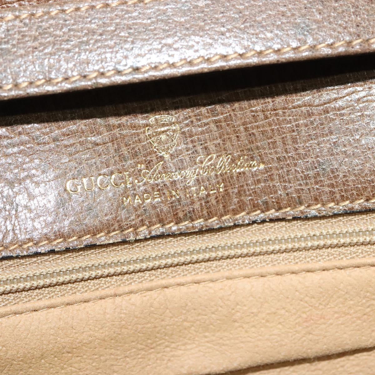 GUCCI GG Supreme Shoulder Bag PVC Beige Gold Auth BA4262