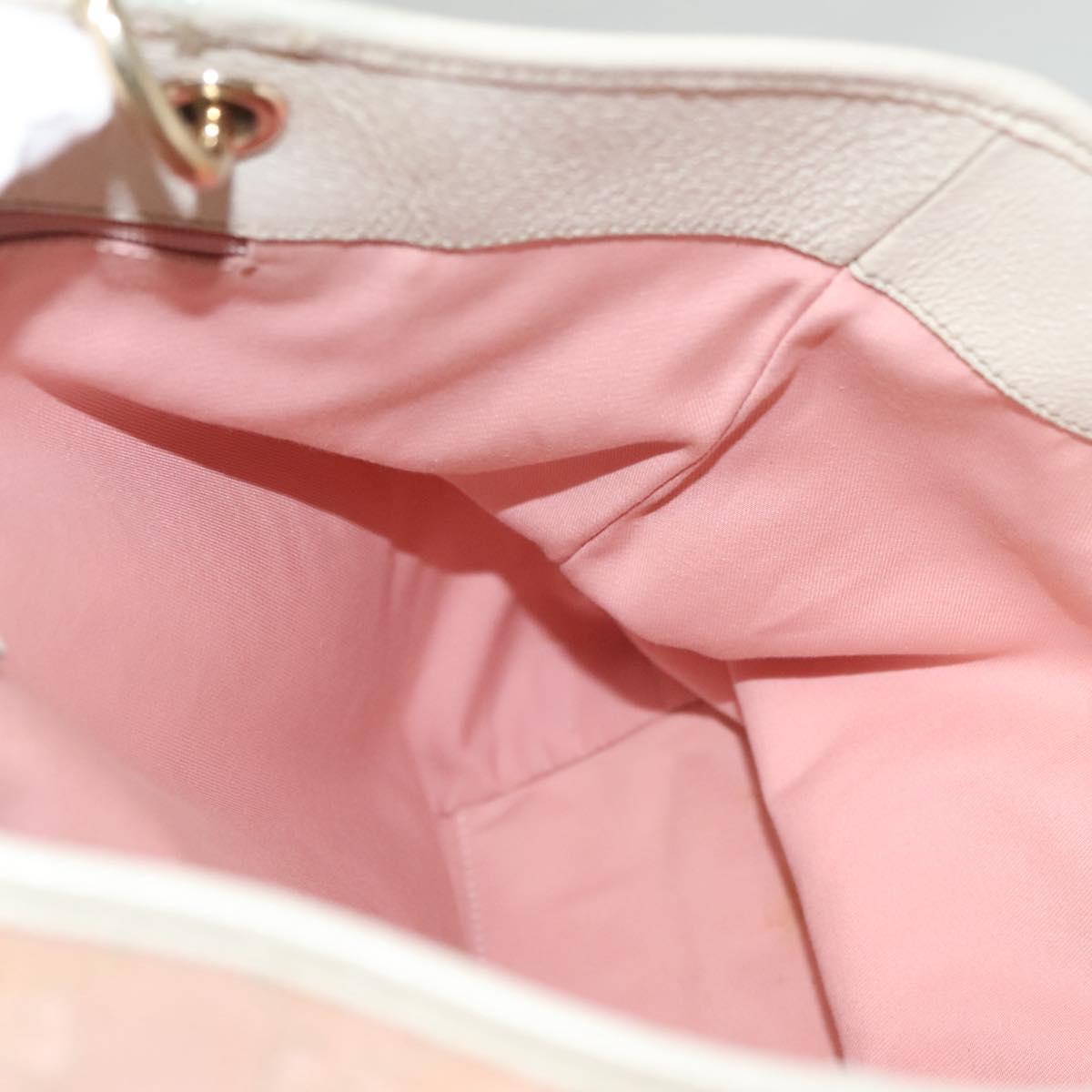 GUCCI GG Canvas Tote Bag Pink Gold 120836 Auth BA4263