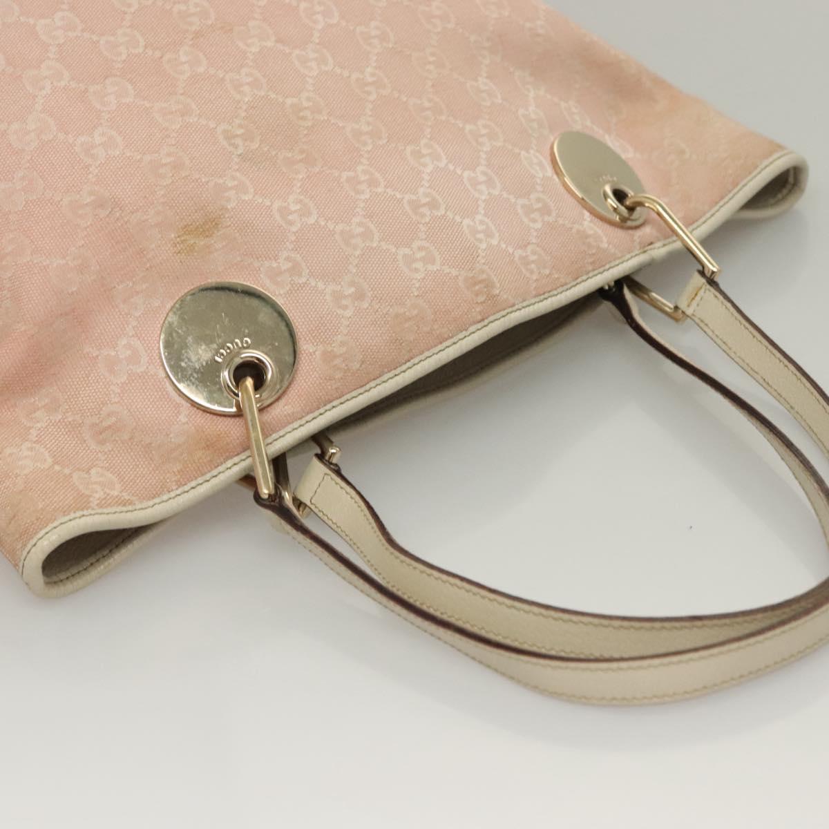 GUCCI GG Canvas Tote Bag Pink Gold 120836 Auth BA4263