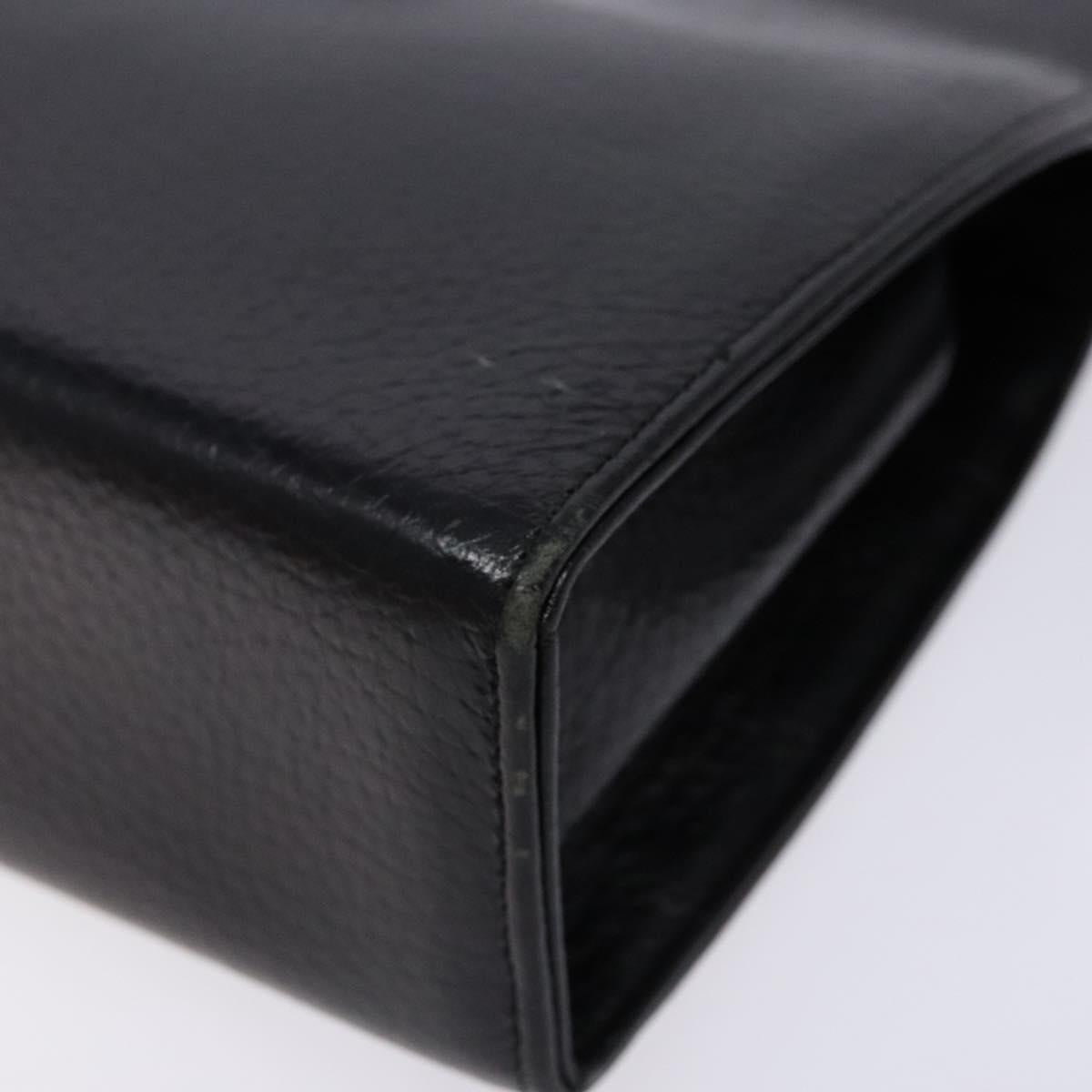 BALLY Shoulder Bag Leather Black Gold Auth BA4279