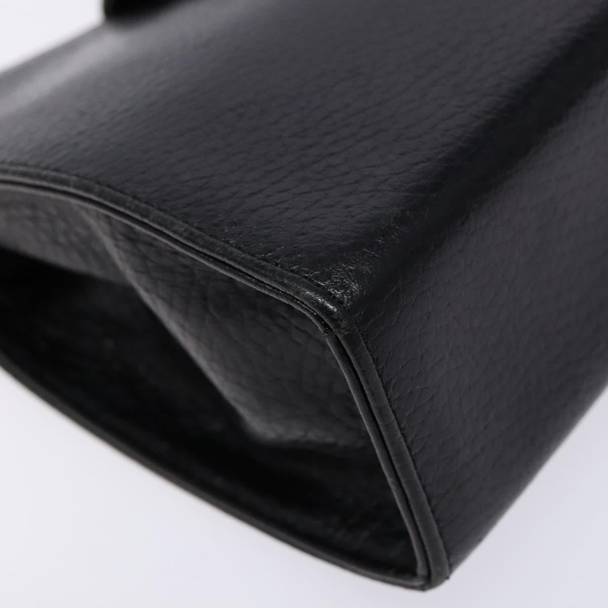 BALLY Shoulder Bag Leather Black Gold Auth BA4279