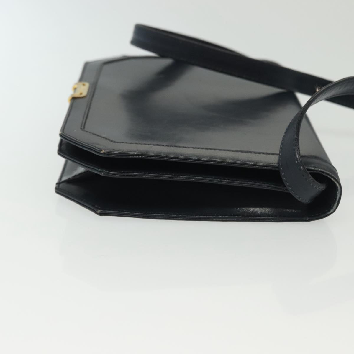 Salvatore Ferragamo Hand Bag Leather 2Set Beige Navy gold Auth BA4283