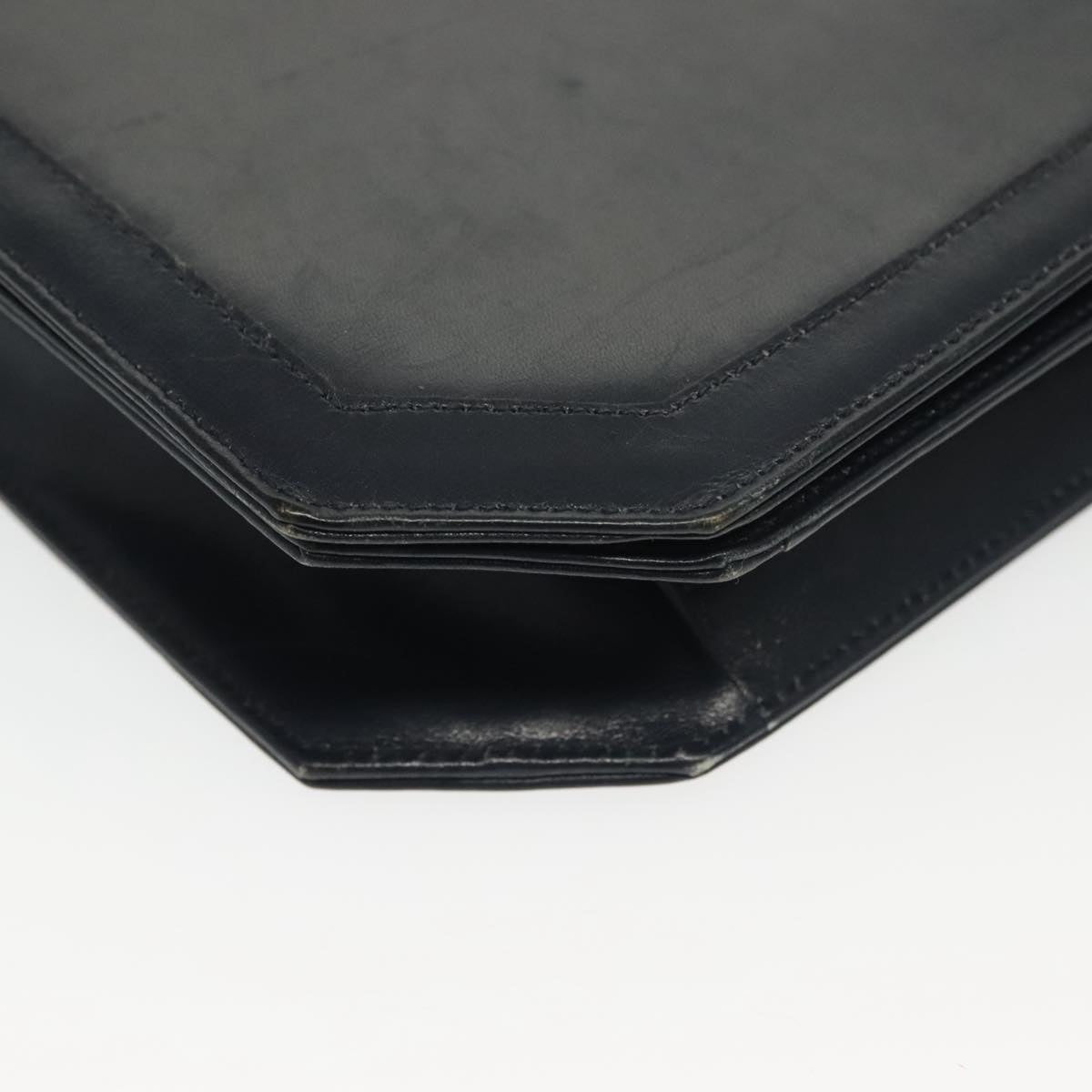 Salvatore Ferragamo Hand Bag Leather 2Set Beige Navy gold Auth BA4283