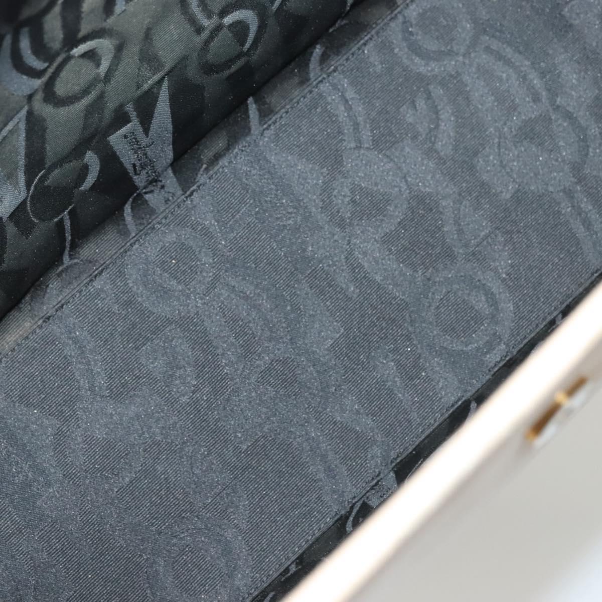 Salvatore Ferragamo Hand Bag Leather 2Set Beige Navy gold Auth BA4283