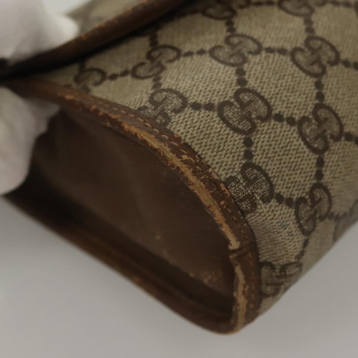 GUCCI GG Supreme Web Sherry Line Clutch Bag PVC Beige Gold 89 01 030 Auth BA4284