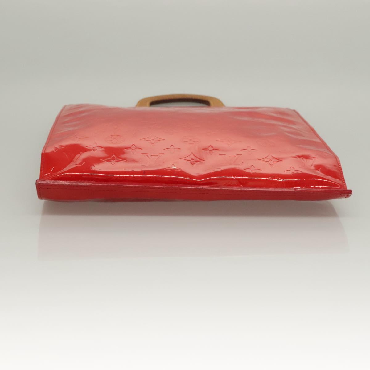 LOUIS VUITTON Monogram Vernis Stanton Tote Bag Red M91078 LV Auth BA4291