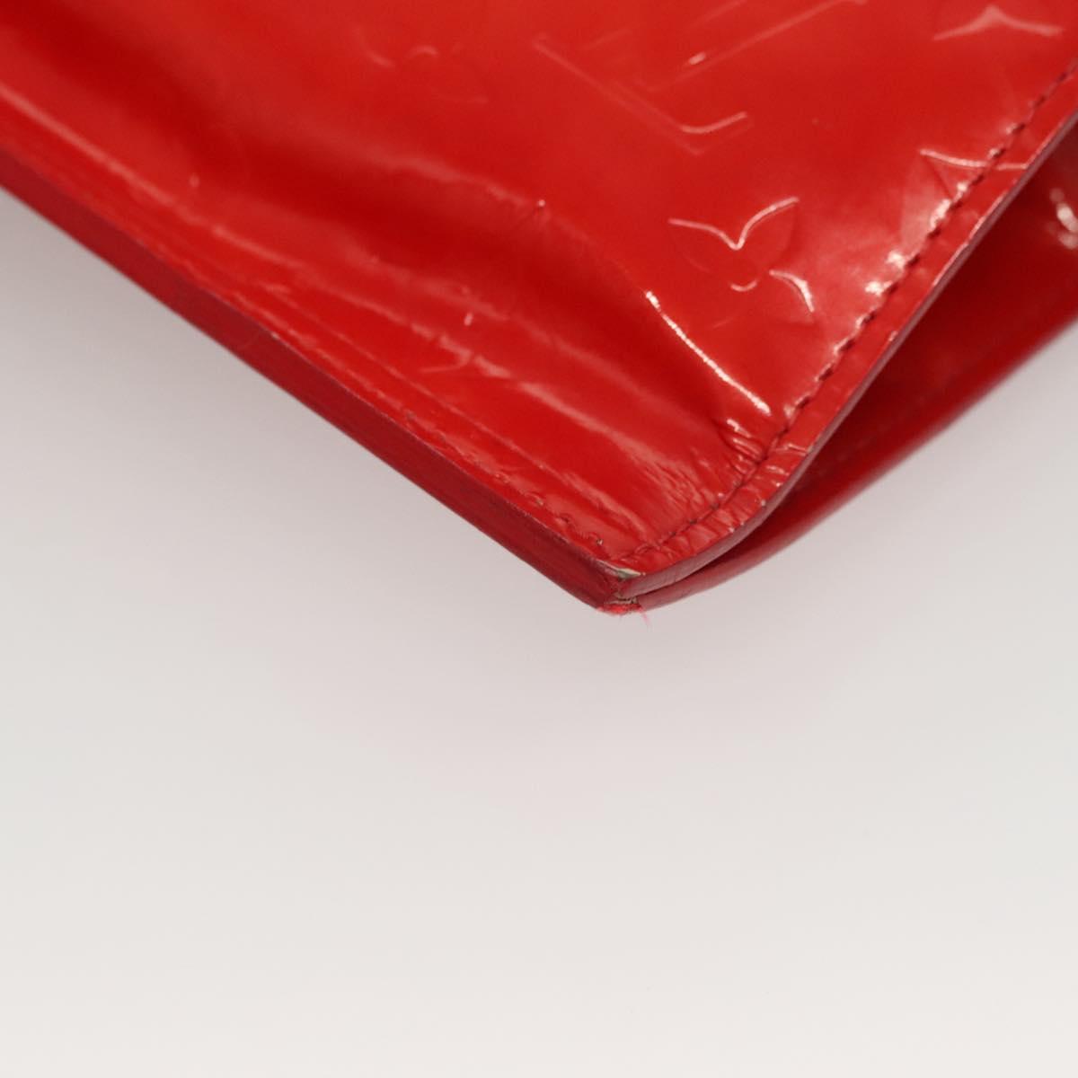 LOUIS VUITTON Monogram Vernis Stanton Tote Bag Red M91078 LV Auth BA4291