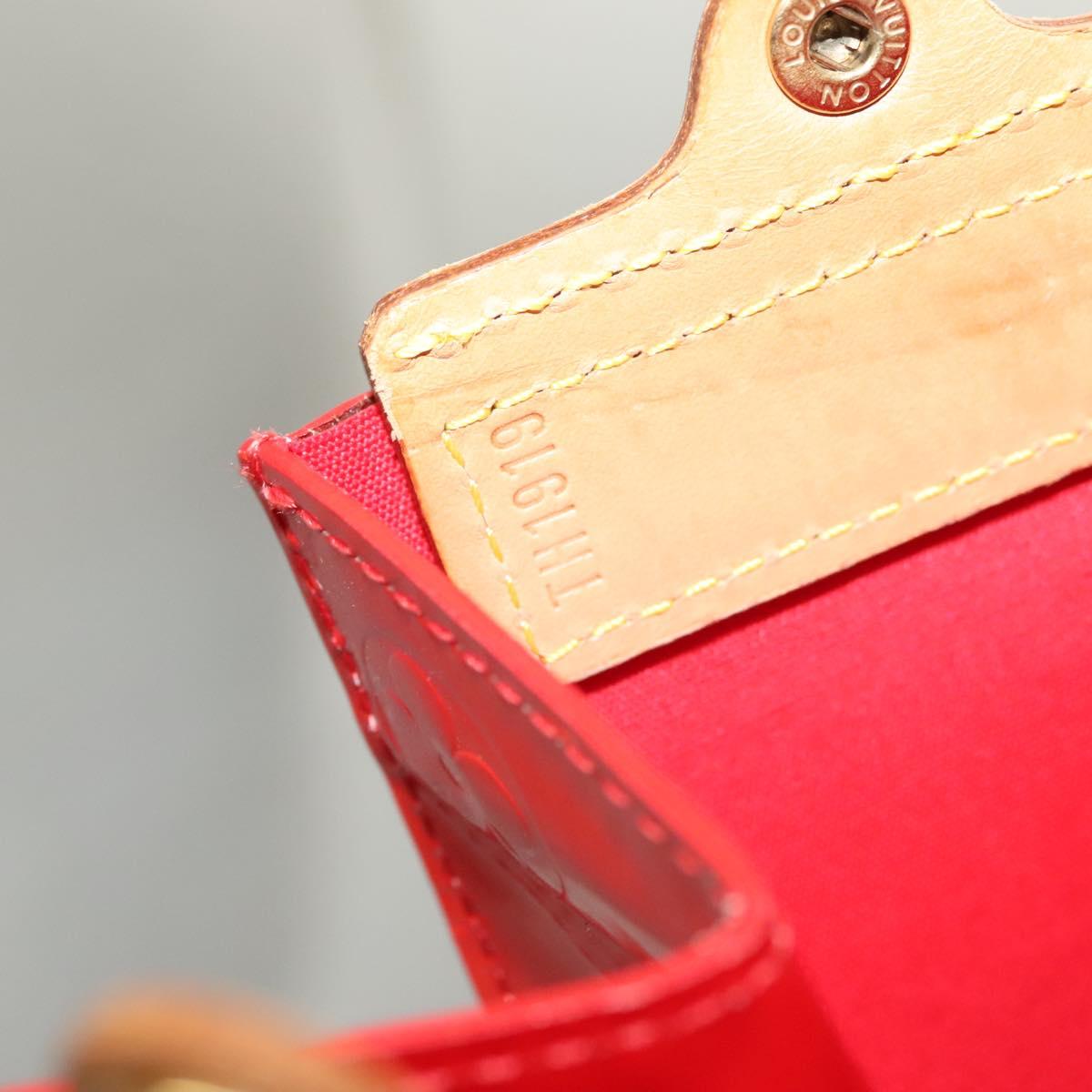 LOUIS VUITTON Monogram Vernis Stanton Tote Bag Red M91078 LV Auth BA4291