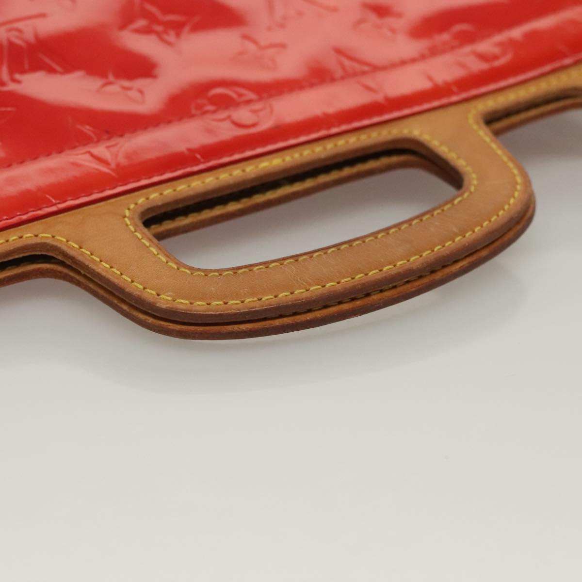 LOUIS VUITTON Monogram Vernis Stanton Tote Bag Red M91078 LV Auth BA4291
