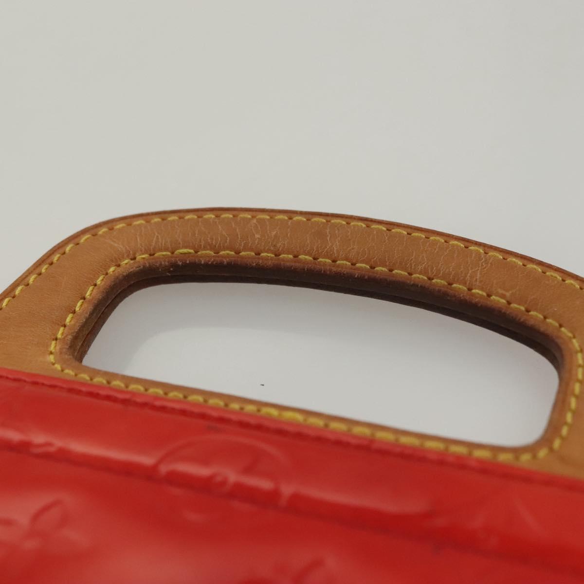 LOUIS VUITTON Monogram Vernis Stanton Tote Bag Red M91078 LV Auth BA4291