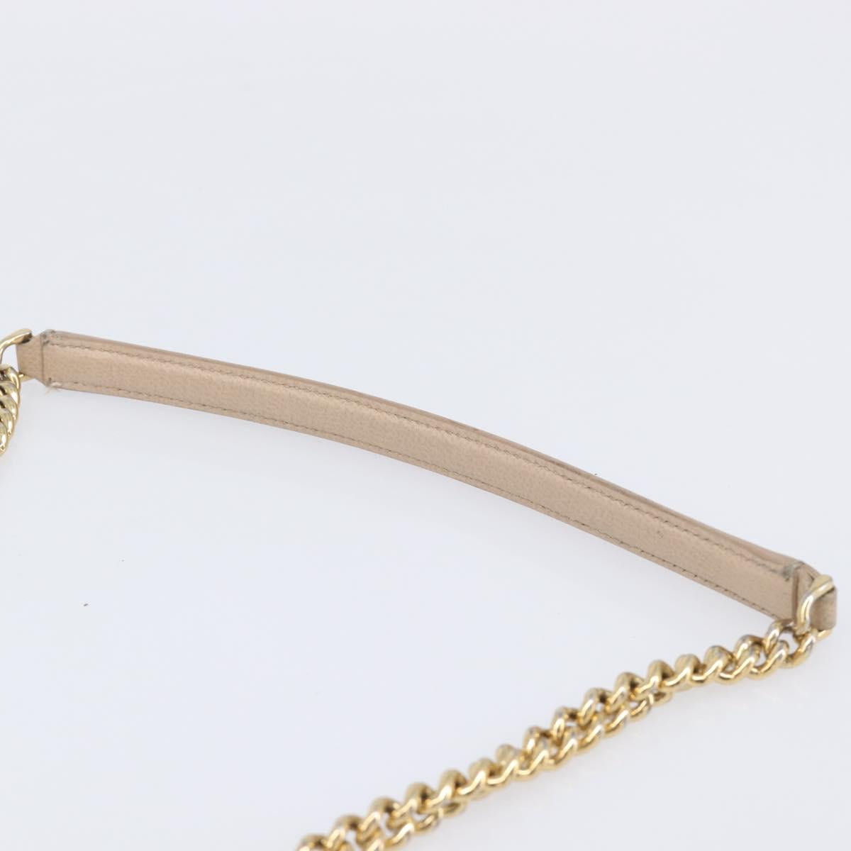 Salvatore Ferragamo Vala Hand Bag Leather 2way Beige Gold Auth BA4303