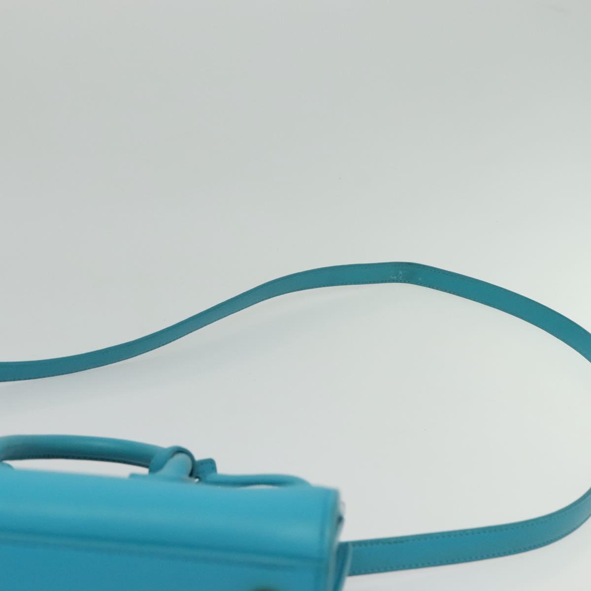 SAINT LAURENT Sac De Jour Nano Bag Leather Light Blue Gold 311208 Auth BA4310