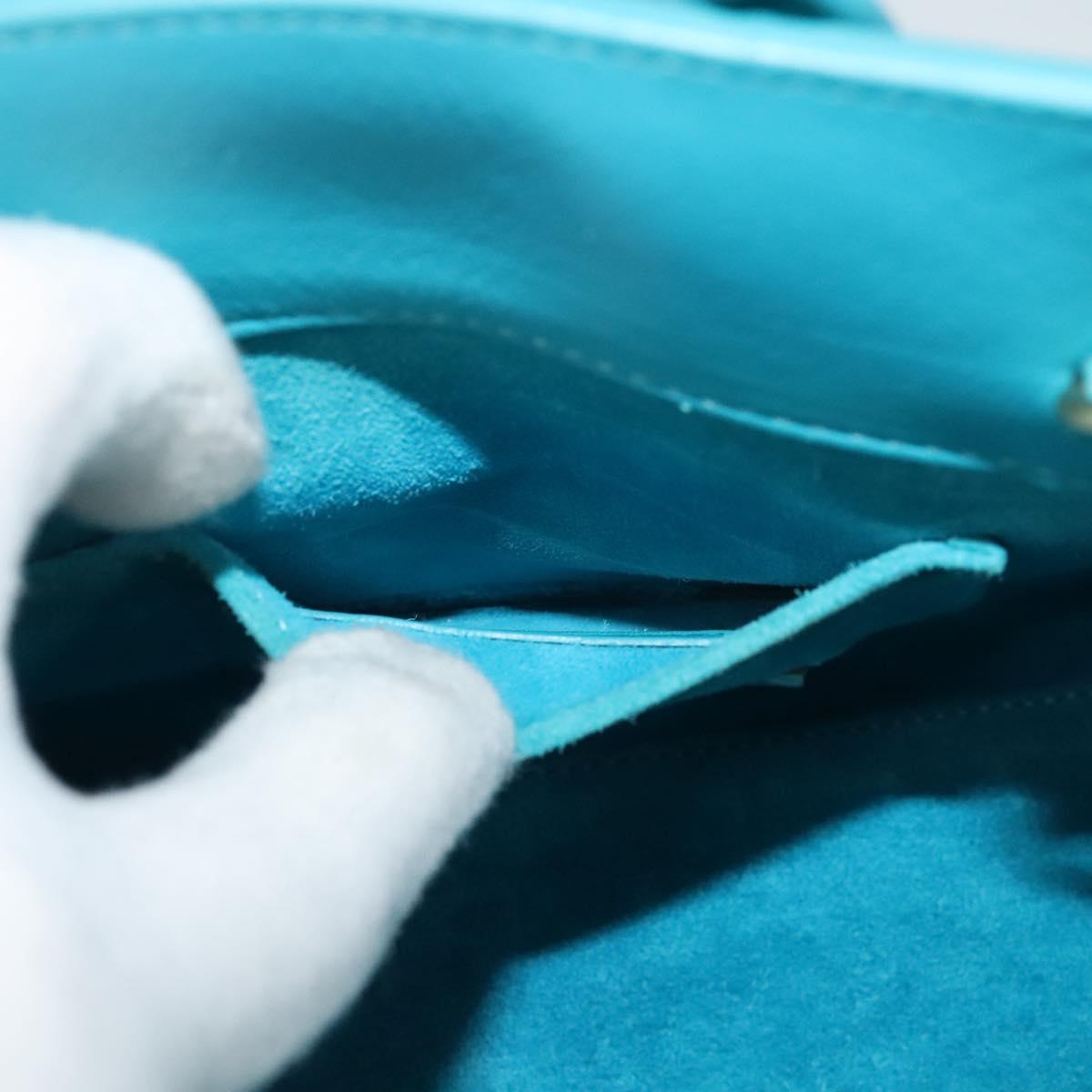 SAINT LAURENT Sac De Jour Nano Bag Leather Light Blue Gold 311208 Auth BA4310