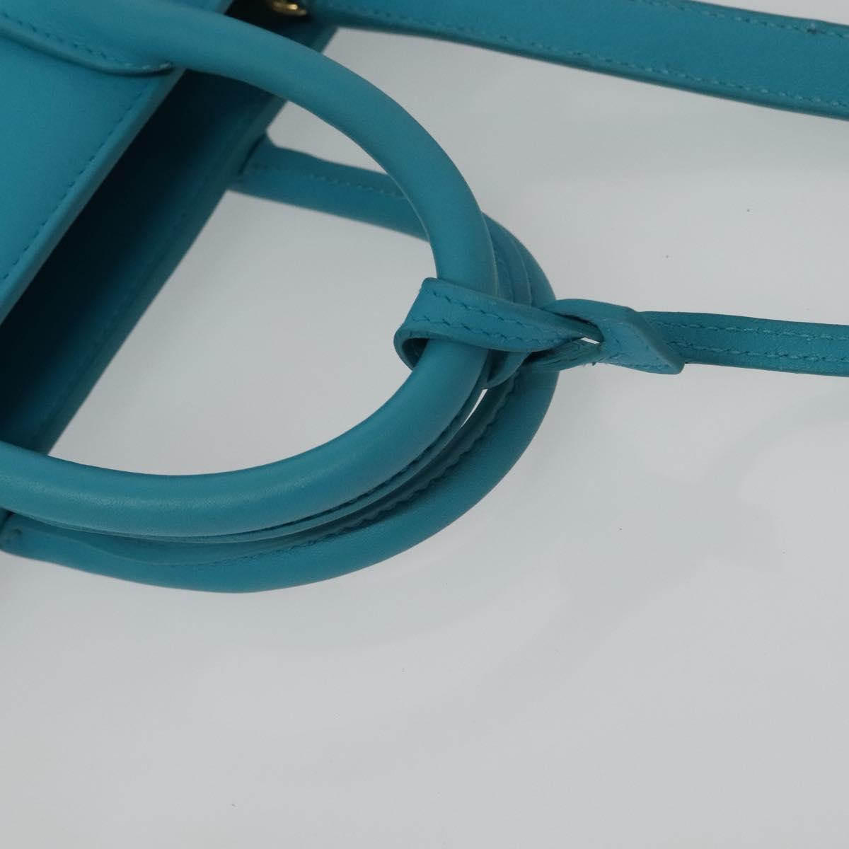 SAINT LAURENT Sac De Jour Nano Bag Leather Light Blue Gold 311208 Auth BA4310