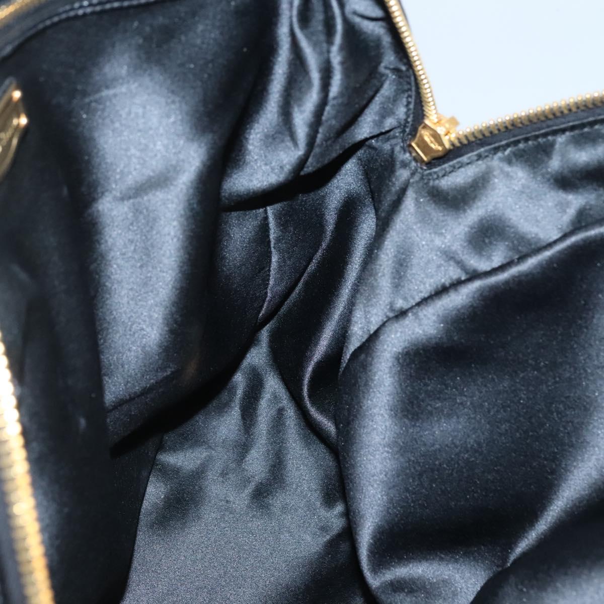 Miu Miu Hand Bag Patent leather 2way Black Gold Auth BA4312