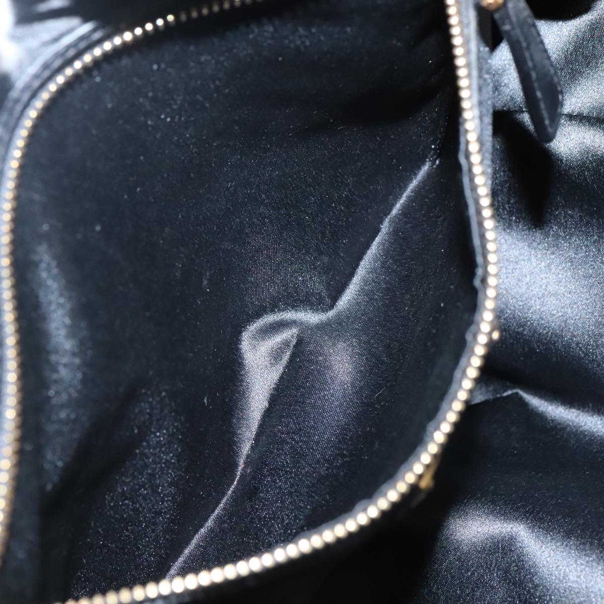 Miu Miu Hand Bag Patent leather 2way Black Gold Auth BA4312