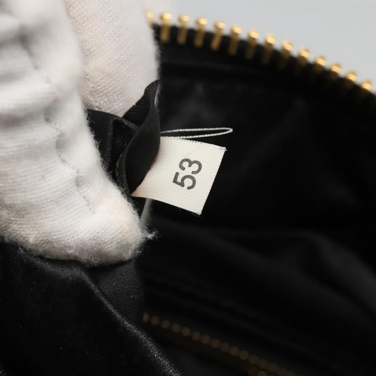 Miu Miu Hand Bag Patent leather 2way Black Gold Auth BA4312