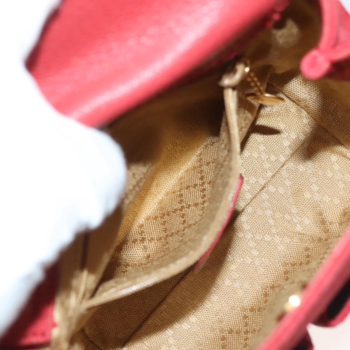 GUCCI Bamboo Hand Bag Suede 2way Red Gold 007 1793 0238 Auth BA4313