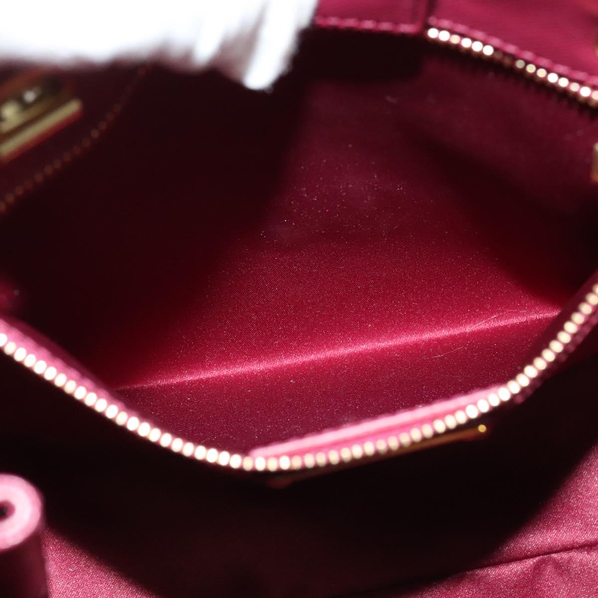 Salvatore Ferragamo Chain Vala Hand Bag Leather Pink Gold Auth BA4315