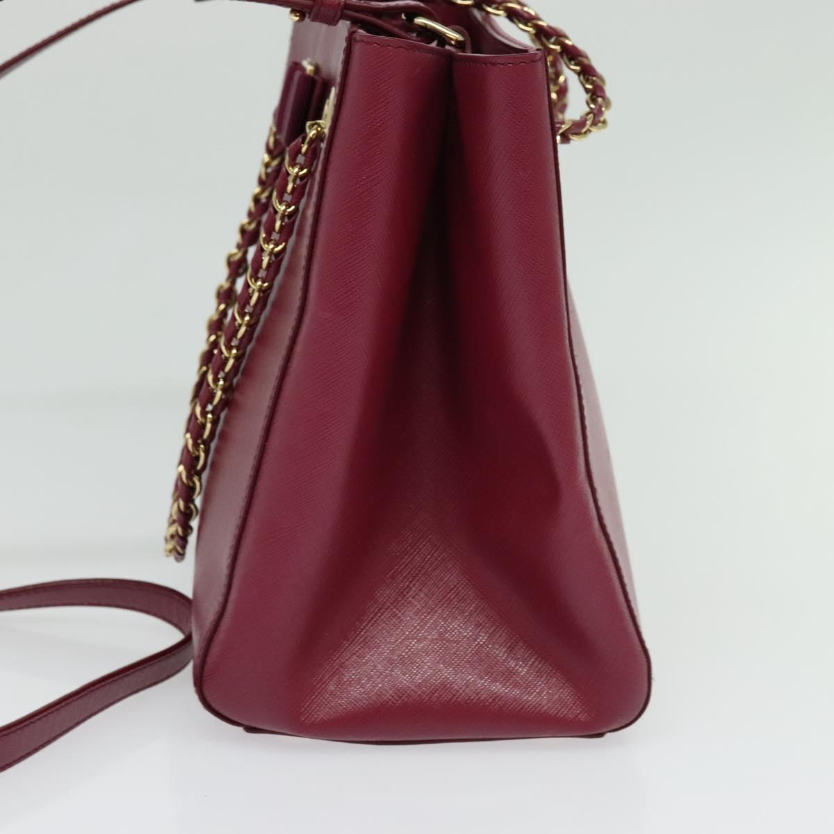 Salvatore Ferragamo Chain Vala Hand Bag Leather Pink Gold Auth BA4315