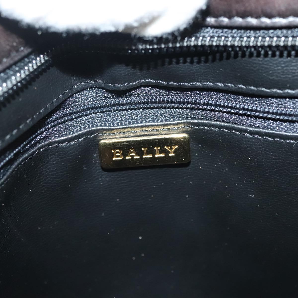 BALLY Quilted Chain Shoulder Bag Leather Dark Brown Gold Auth BA4324