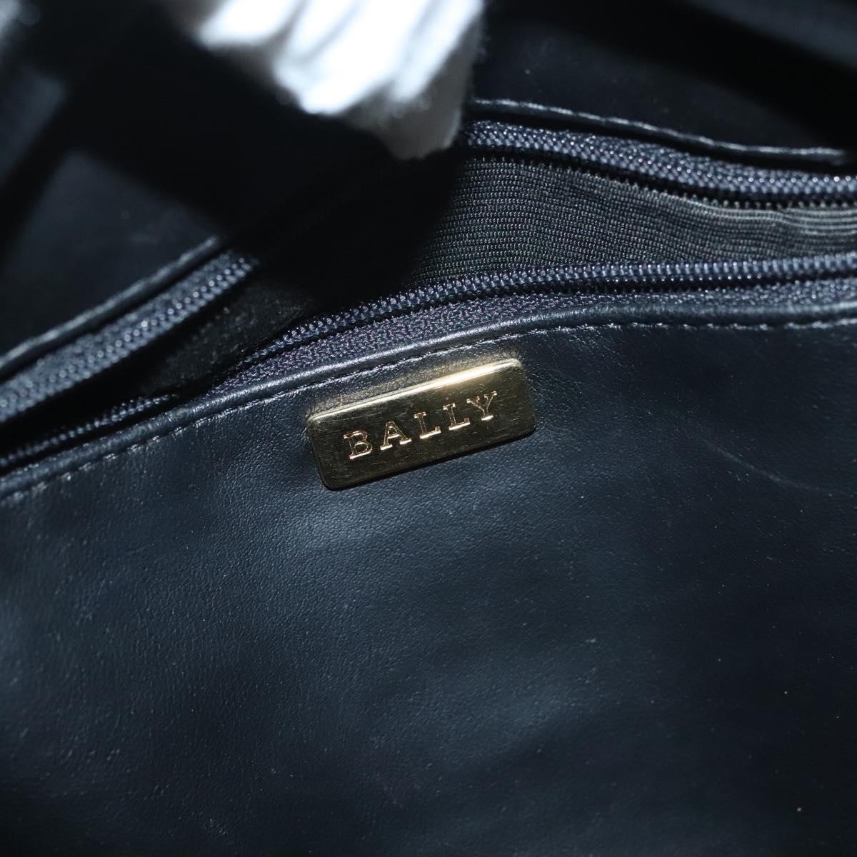 BALLY Quilted Chain Shoulder Bag Leather Dark Brown Gold Auth BA4325