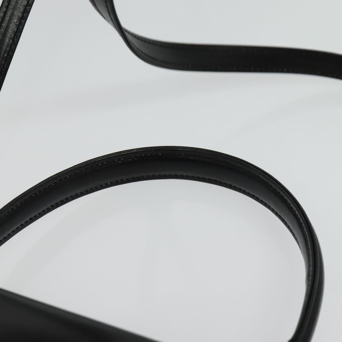 BALLY Hand Bag Leather 2way Black Gold Auth BA4327