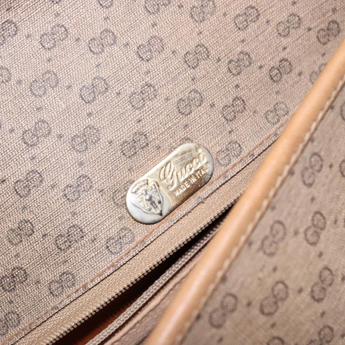 GUCCI Micro GG Supreme Shoulder Bag PVC Beige Gold Auth BA4331