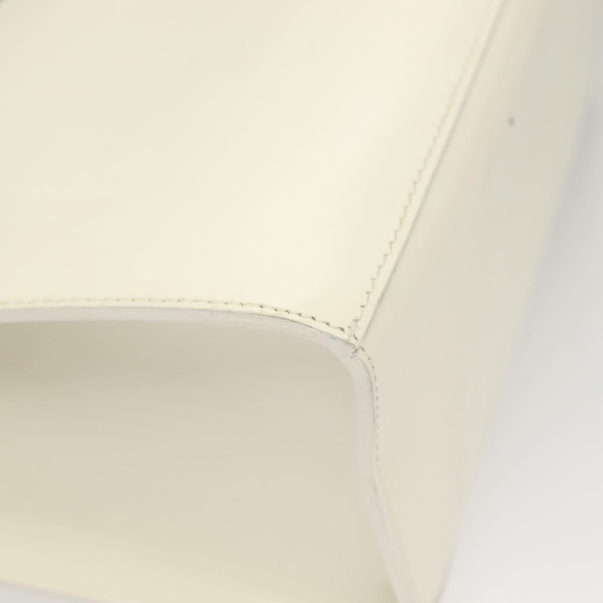 Salvatore Ferragamo Hand Bag Patent leather White Gold Auth BA4344