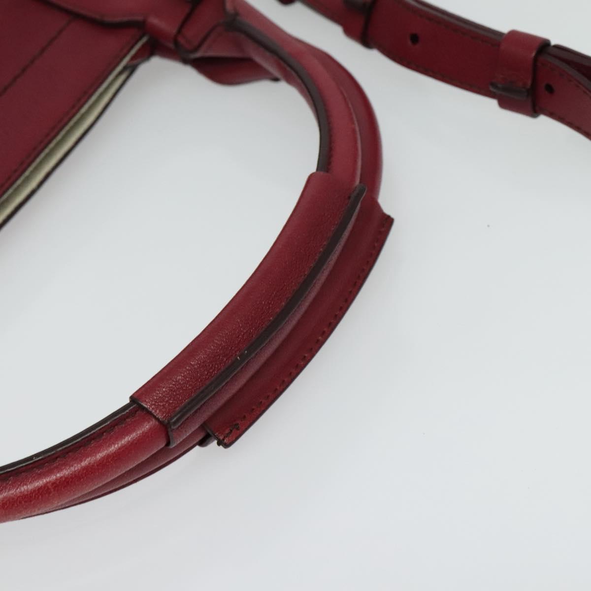 Chloe Margaret Hand Bag Leather 2way Wine Red Gold Auth BA4349