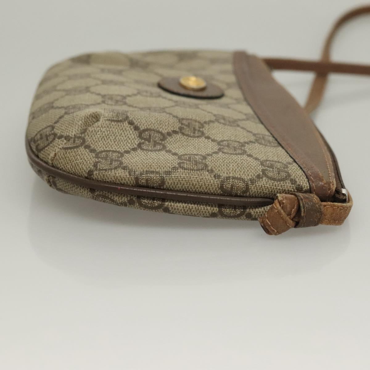 GUCCI GG Supreme Shoulder Bag PVC Beige Gold 904 02 020 Auth BA4350