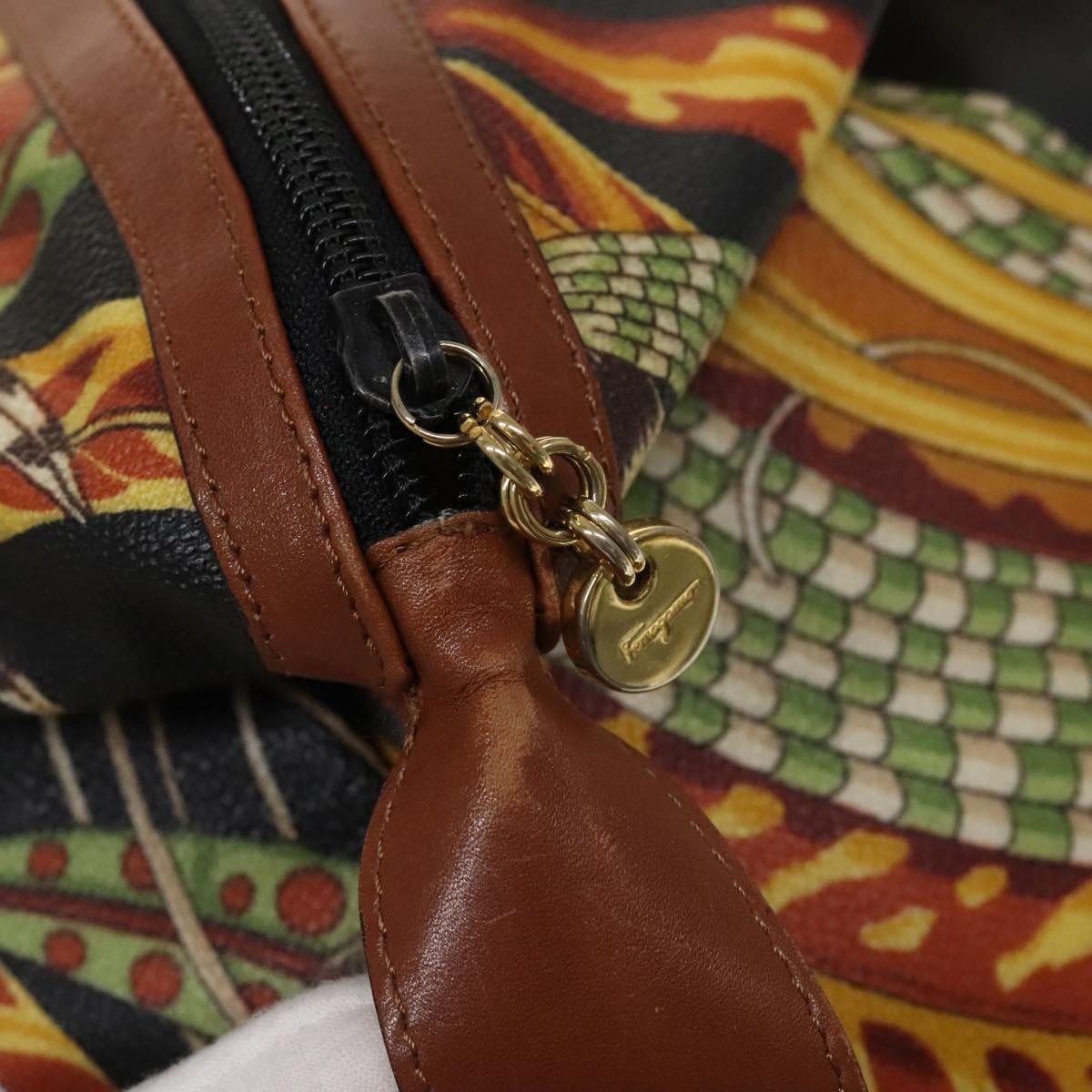 Salvatore Ferragamo Boston Bag PVC Canvas Multicolor Auth BA4352