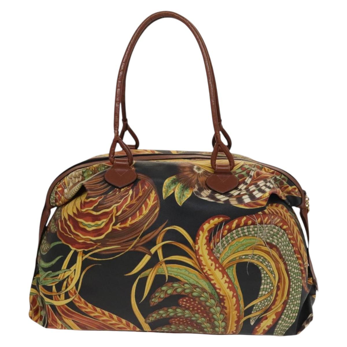 Salvatore Ferragamo Boston Bag PVC Canvas Multicolor Auth BA4352