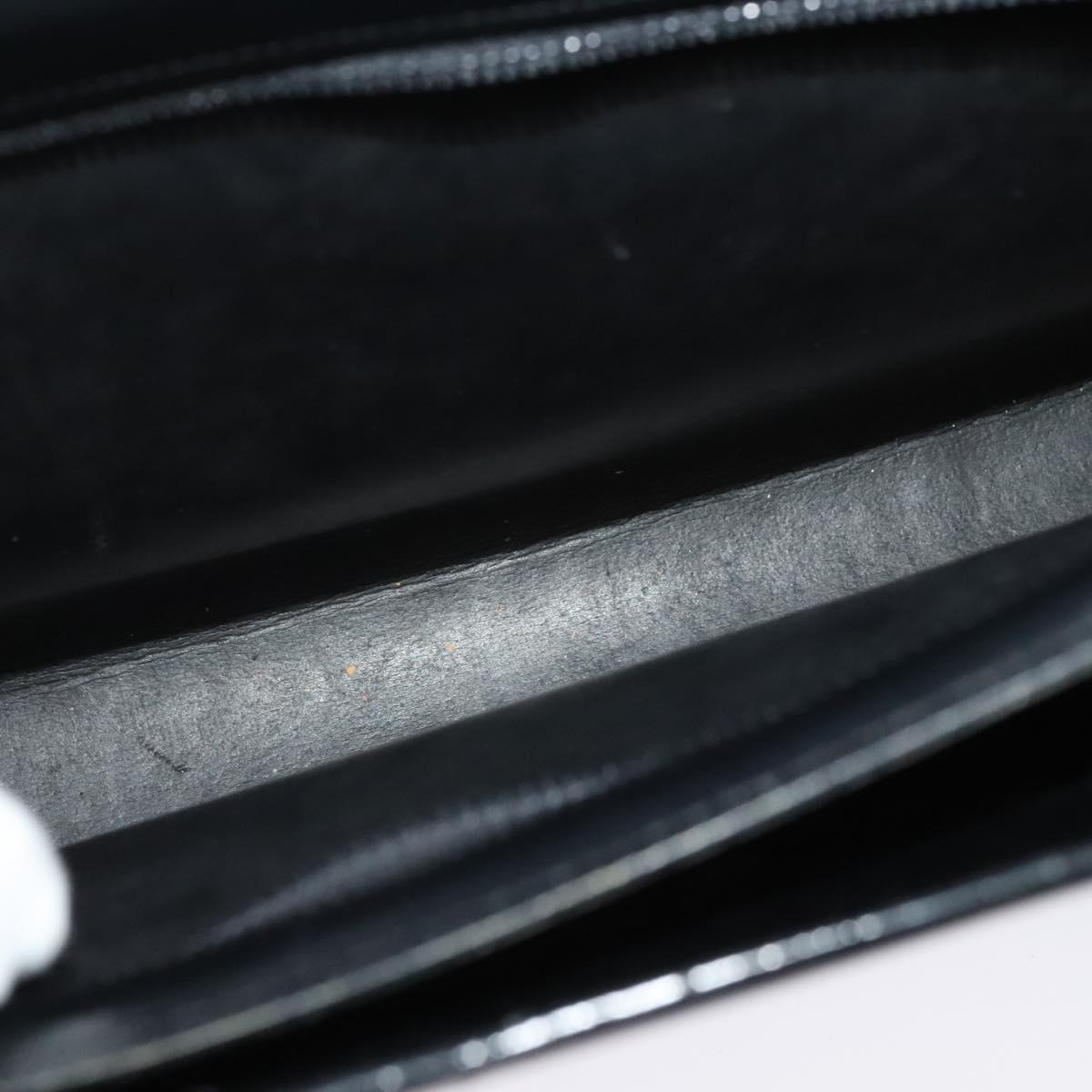 Christian Dior Shoulder Bag Leather Black Gold Auth BA4359