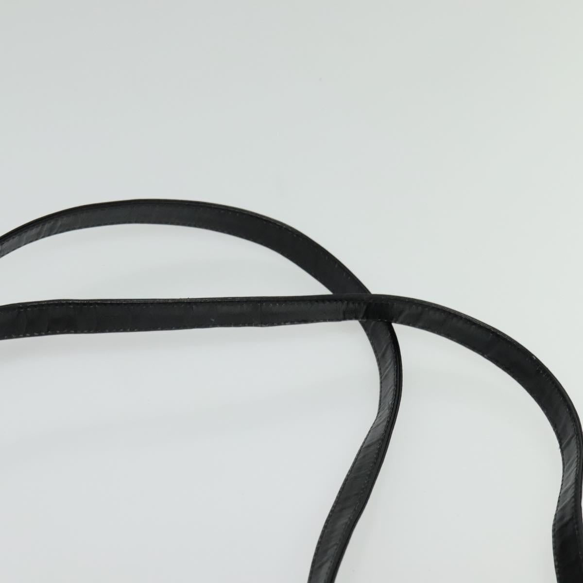 Christian Dior Shoulder Bag Leather Black Gold Auth BA4359