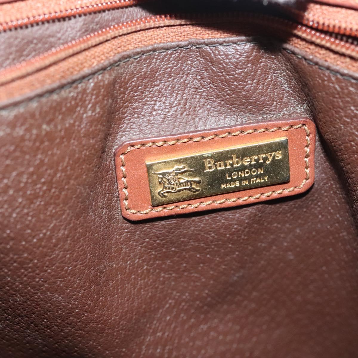 Burberrys Nova Check Shoulder Bag PVC Beige Gold Auth BA4360