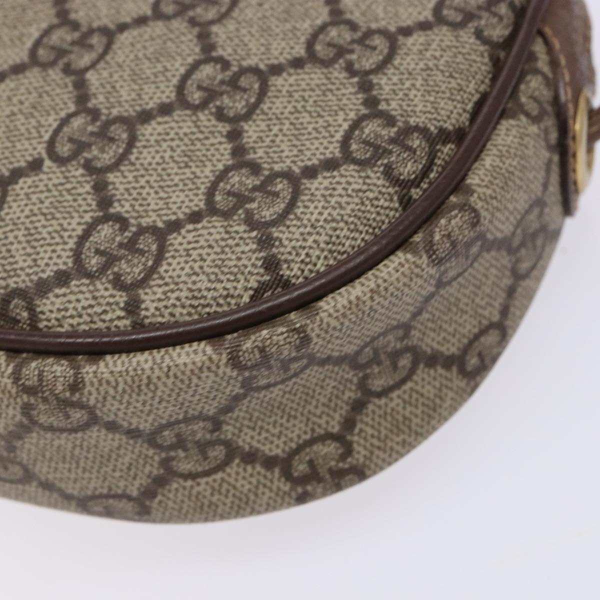 GUCCI GG Supreme Web Sherry Line Bag PVC Beige Gold 007 58 6112 Auth BA4386