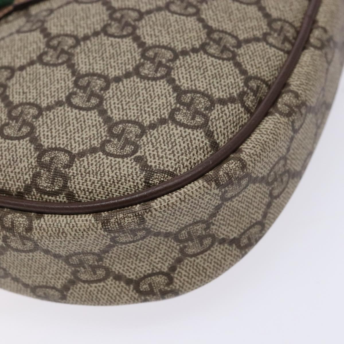 GUCCI GG Supreme Web Sherry Line Bag PVC Beige Gold 007 58 6112 Auth BA4386