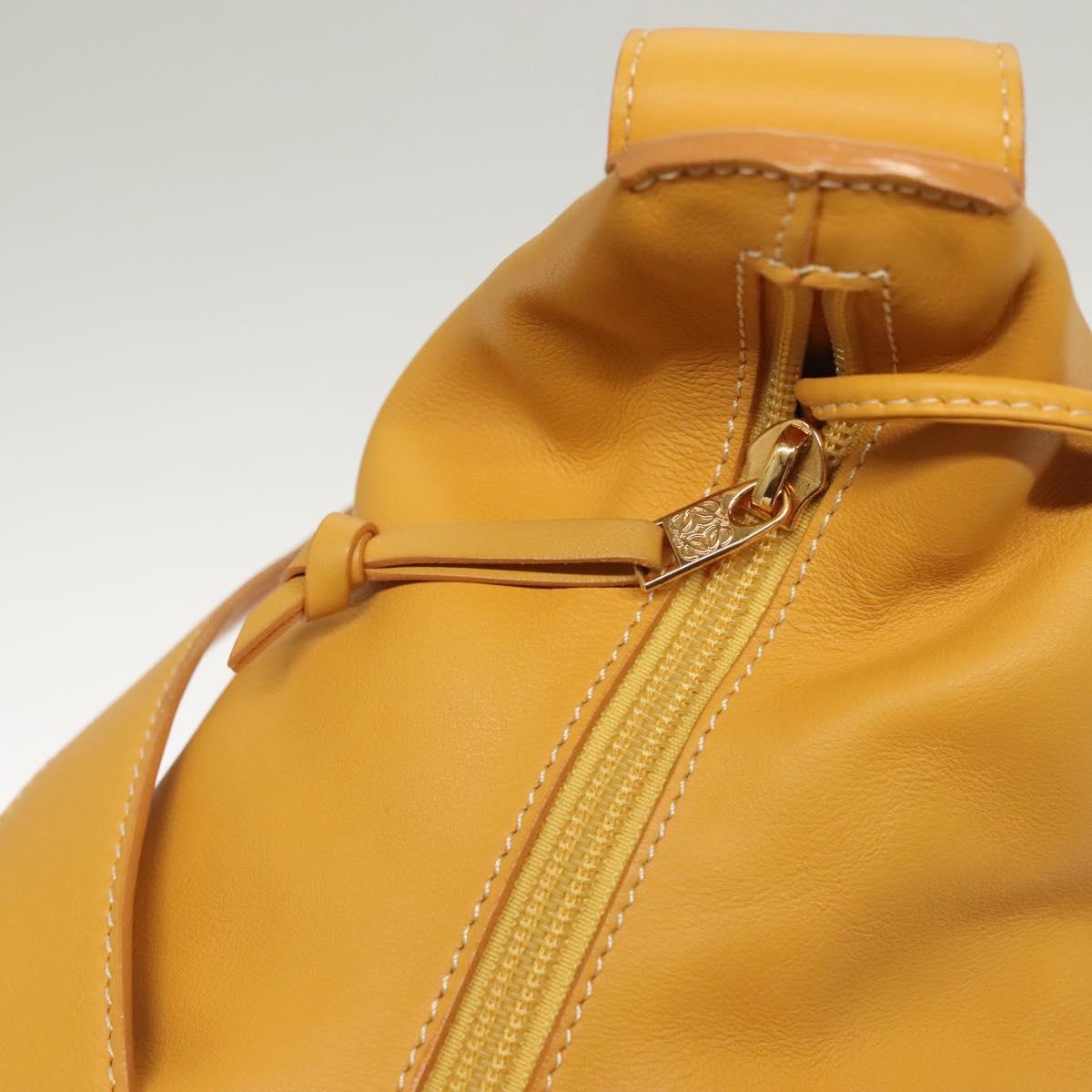 LOEWE Shoulder Bag Leather Yellow Gold Auth BA4393