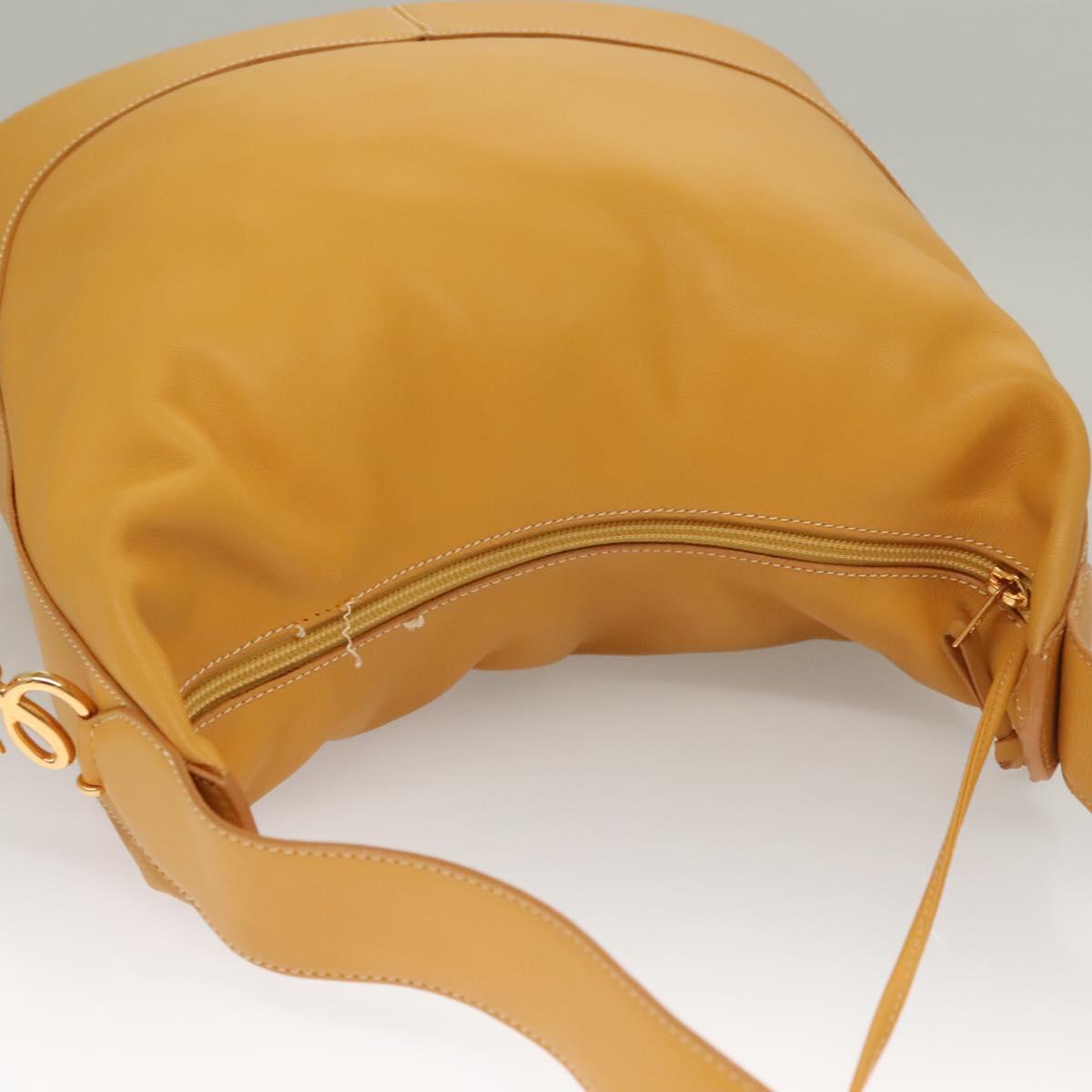 LOEWE Shoulder Bag Leather Yellow Gold Auth BA4393