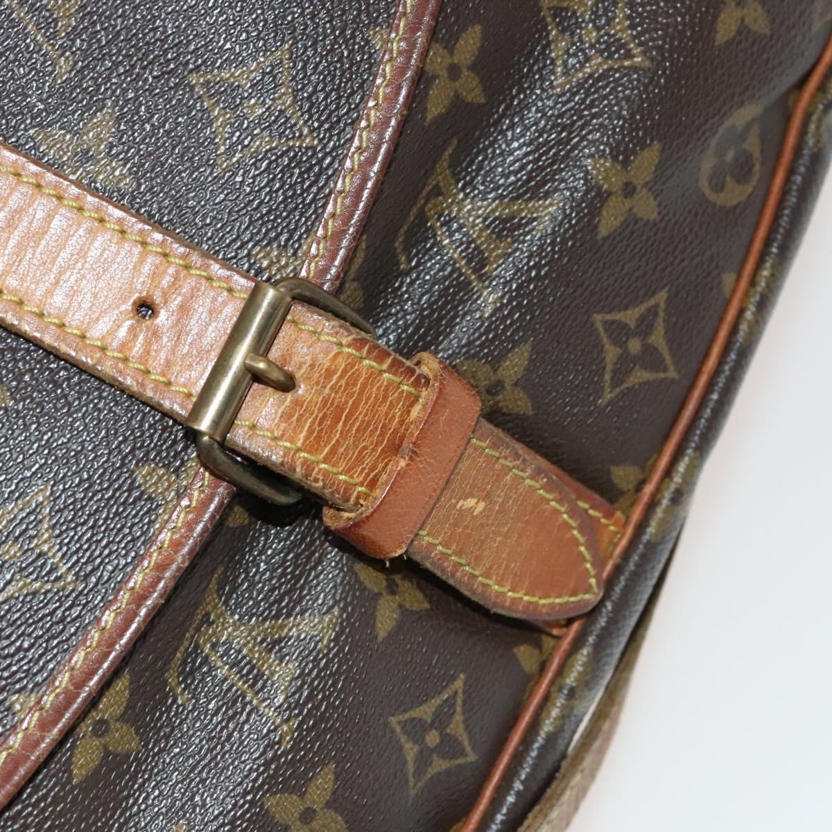 LOUIS VUITTON Monogram Saumur 35 Shoulder Bag M42254 LV Auth BA4403