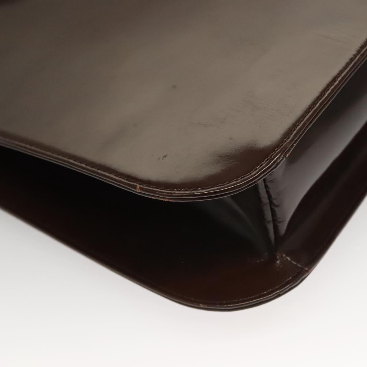 VERSACE Shoulder Bag Patent leather Black Gold Auth BA4407