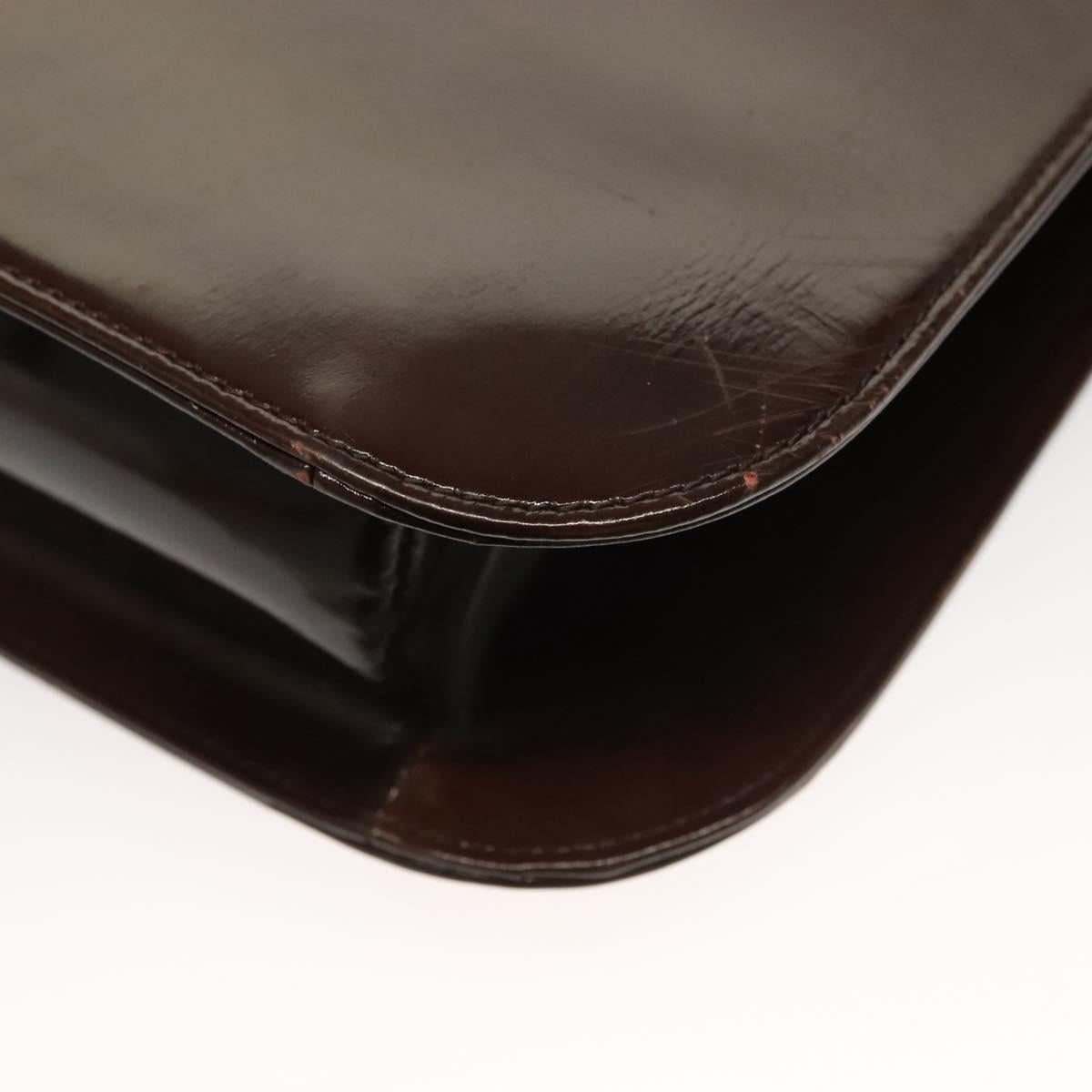 VERSACE Shoulder Bag Patent leather Black Gold Auth BA4407